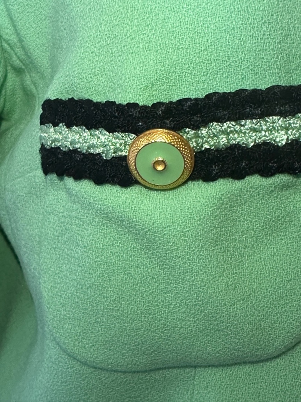 Vintage Rickie Freeman for TeriJon Mint Green & Black Two-Piece Suit Set Wool - Picture 4 of 6